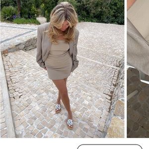 Djerf Avenue strapless mini dress - cream/ tan size XS